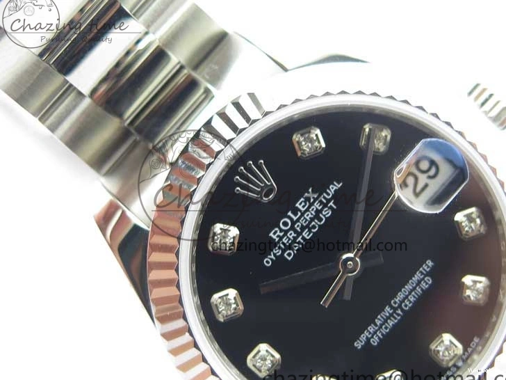 278271 Datejust Maker Edition Best SS Oyster BP 31mm Bracelet Black on Crystal Dial 1223